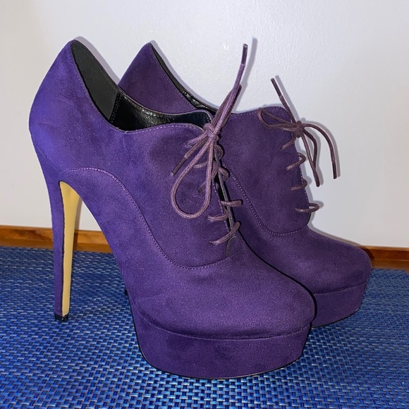 Only Maker Stiletto Vintage Style Platform Lace Up Ankle Booties